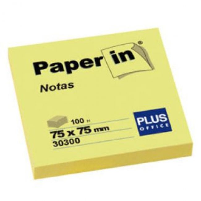 Notes adhesives color groc 76x76 Paper-in Plus