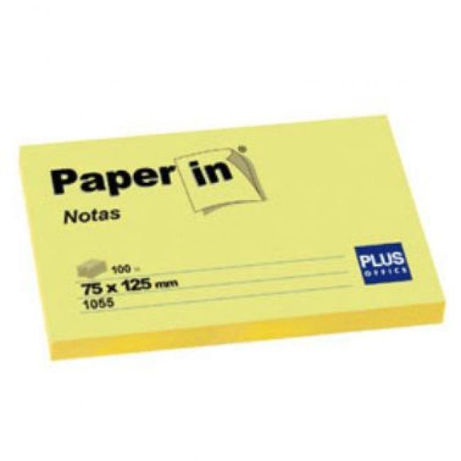 Notes adhesives color groc 76x127 Paper-in Plus