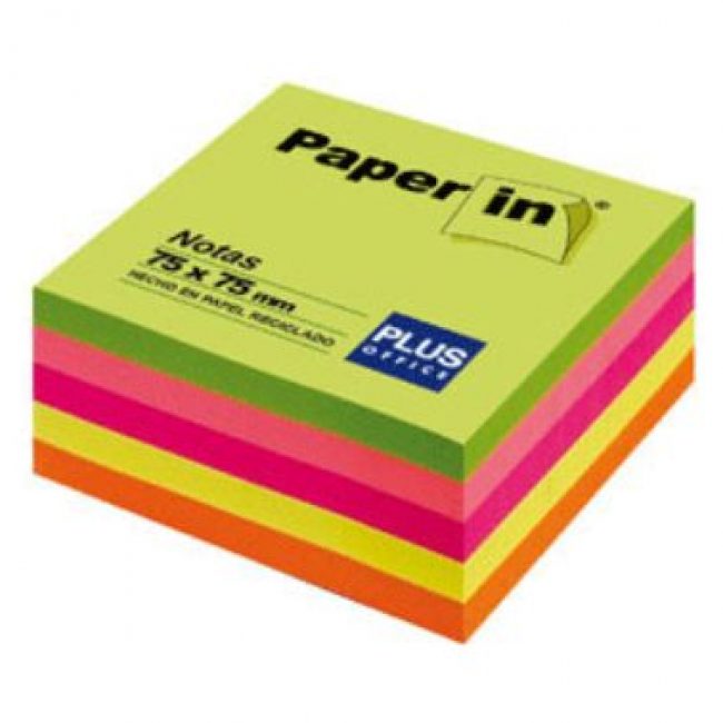 Notes adhesives 5 colors neon 300 fulls 75x75 Paper-in Plus