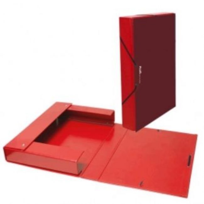 Caixa projectes PVC vermell A4 llom 3 Plus