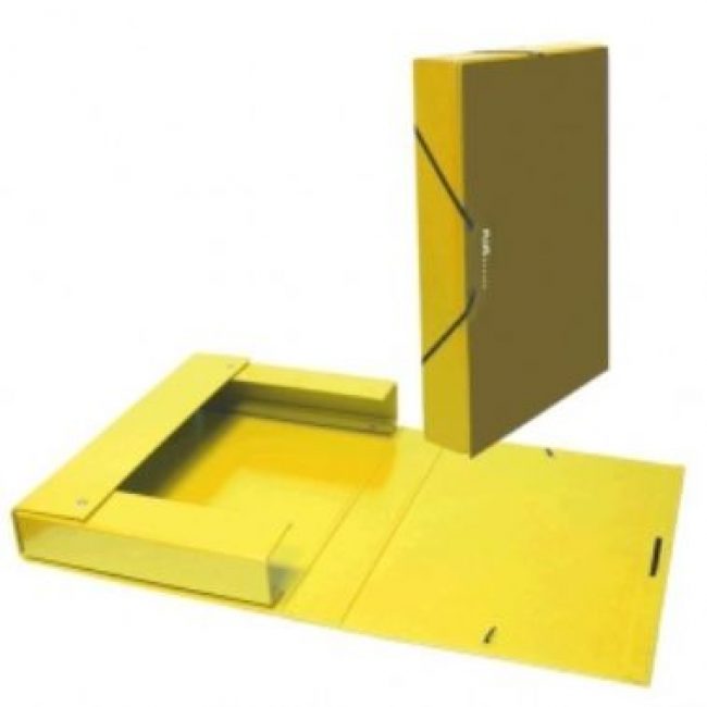 Caixa projectes PVC groc A4 llom 3 Plus