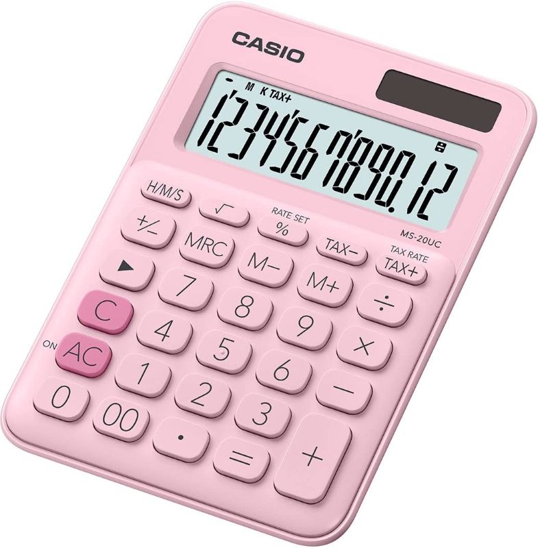 Calculadora 12 digits Casio MS-20UC-PK rosa