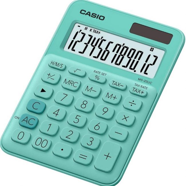 Calculadora 12 digits Casio MS-20UC-BU verda