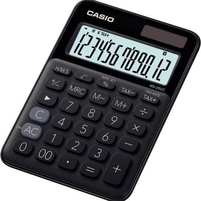 Calculadora 12 digits Casio MS-20UC-BU negra