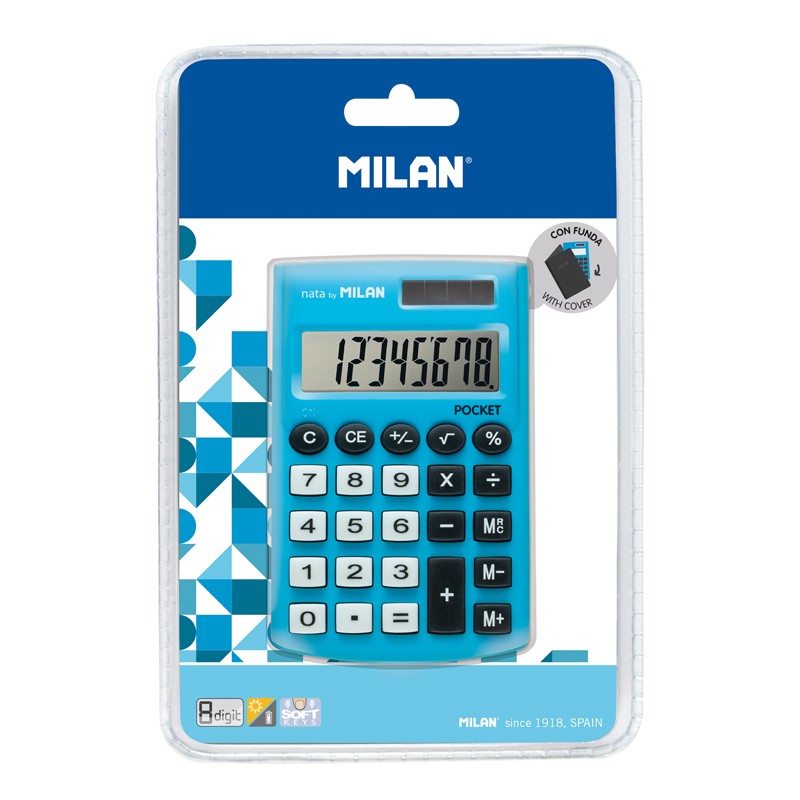 Calculadora 8 digits Milan pocket blava 150908BBL