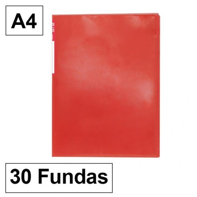 Carpeta 30 fundes fixes A4 vermell translúcid Plus 180863
