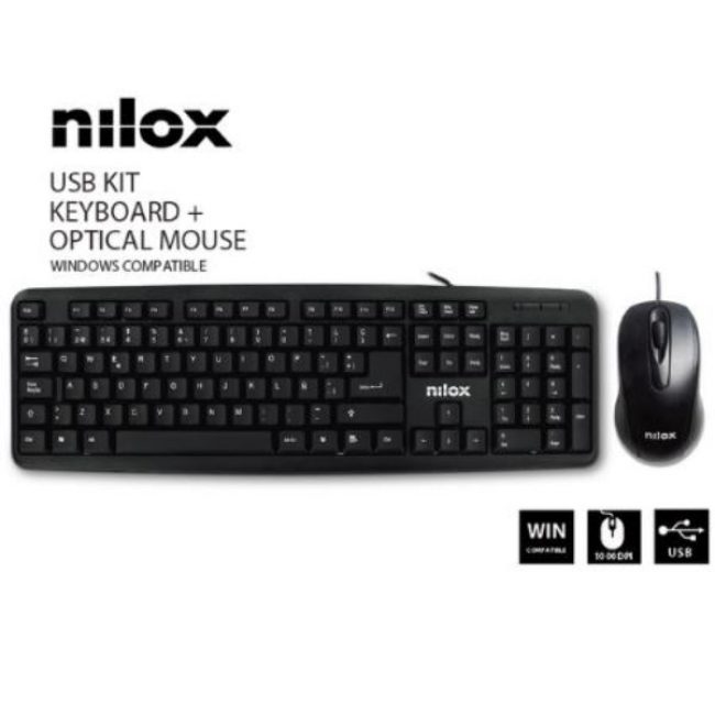 Teclat USB òptic negre Nilox NXKBE000001