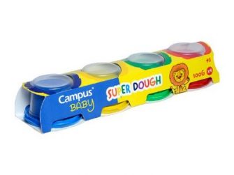Plastilina Super Dough 4 colors pots 100g Campus 630854