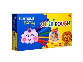 Plastilina Super Dough 6 colors pots 100g Campus 630830